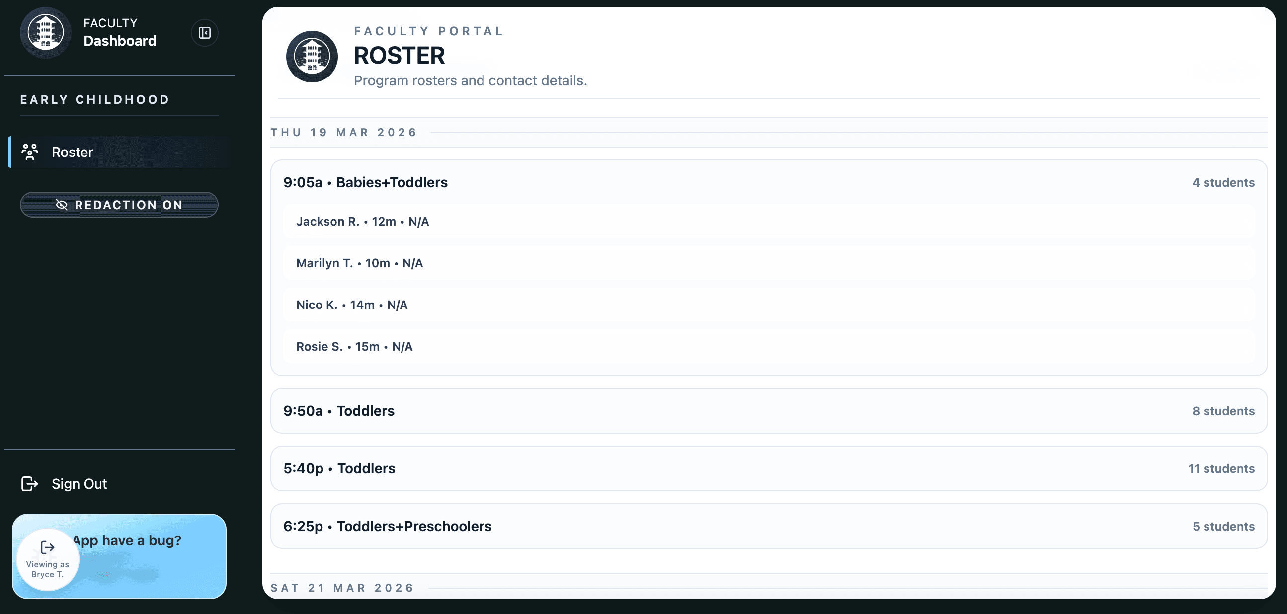 Faculty Portal preview
