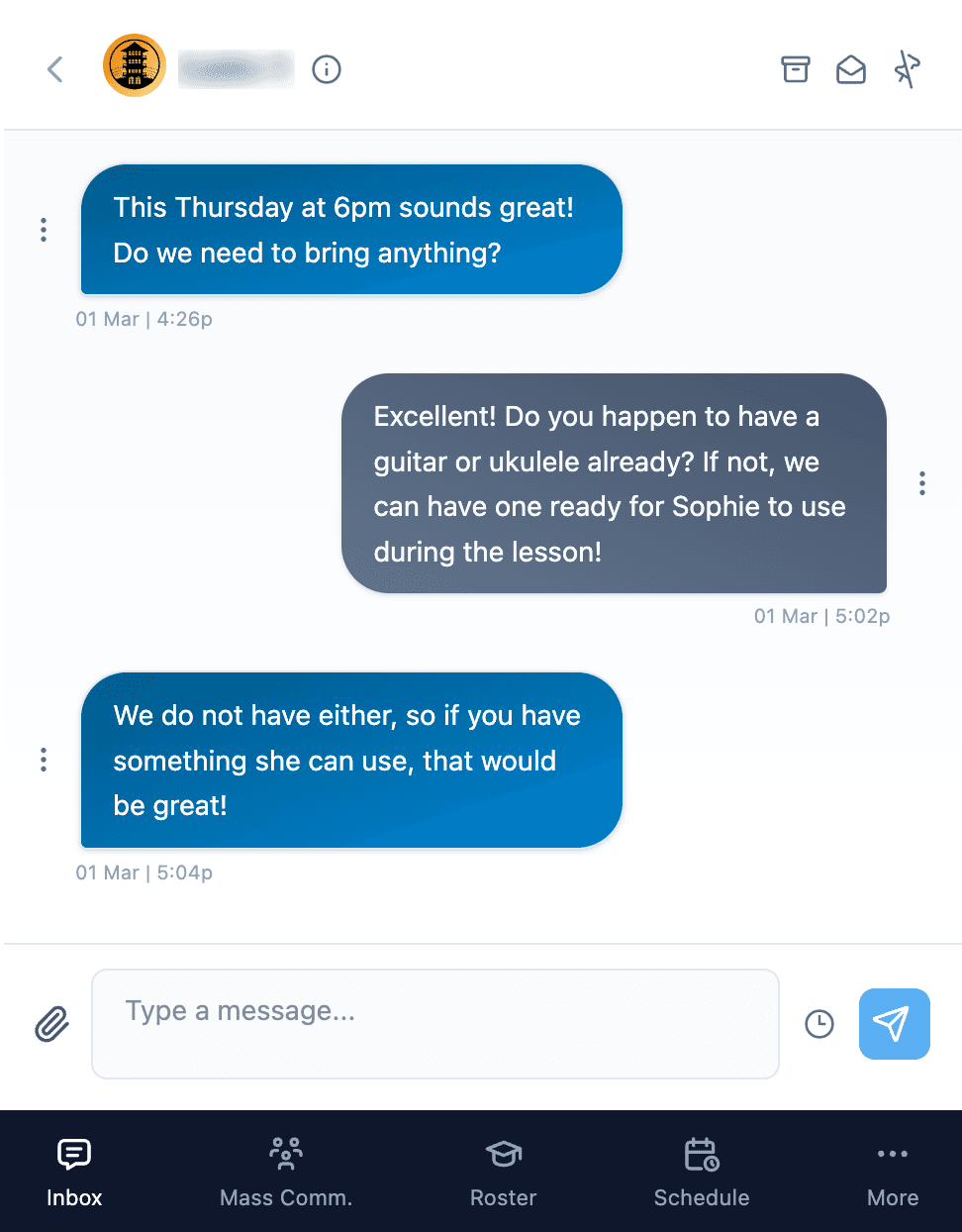 Mobile thread layout